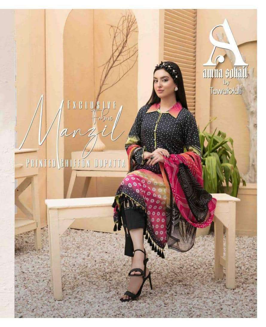 Amna Sohail Manzil By Tawakkal - Original